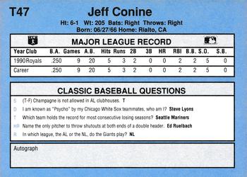 1991 Classic I #T47 Jeff Conine Back