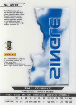 2013 Pinnacle - Clear Vision Hitting Single #CV14 Paul Konerko Back