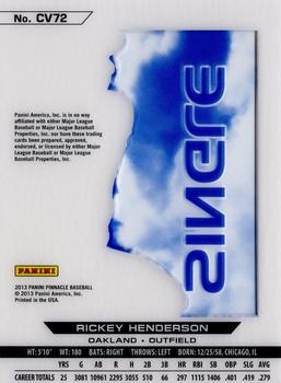 2013 Pinnacle - Clear Vision Hitting Single #CV72 Rickey Henderson Back