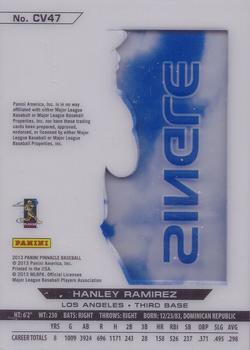 2013 Pinnacle - Clear Vision Hitting Single #CV47 Hanley Ramirez Back