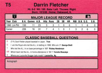 1991 Classic II #T5 Darrin Fletcher Back