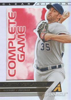 2013 Pinnacle - Clear Vision Pitching Complete Game #CV1 Justin Verlander Front