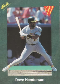 1991 Classic III #T36 Dave Henderson Front