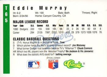 1991 Classic III #T65 Eddie Murray Back