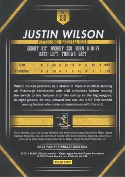 2013 Pinnacle - Museum Collection #195 Justin Wilson Back