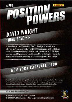 2013 Pinnacle - Position Powers #PP5 David Wright Back