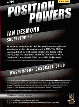 2013 Pinnacle - Position Powers #PP6 Ian Desmond Back