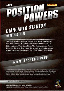2013 Pinnacle - Position Powers #PP8 Giancarlo Stanton Back
