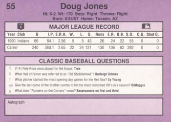 1991 Classic #55 Doug Jones Back