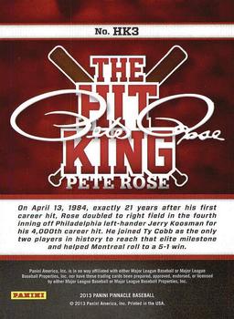2013 Pinnacle - The Hit King #HK3 Pete Rose Back