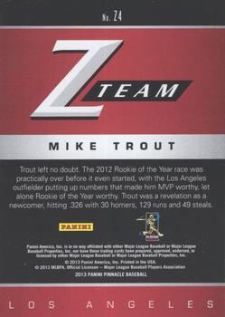 2013 Pinnacle - Z Team #Z4 Mike Trout Back