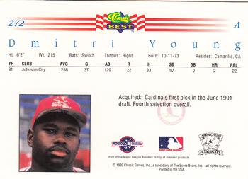 1992 Classic Best #272 Dmitri Young Back