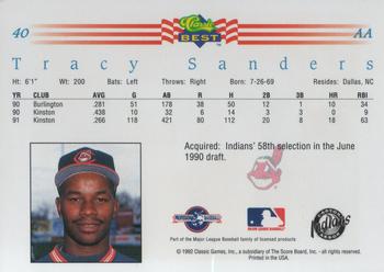 1992 Classic Best #40 Tracy Sanders Back