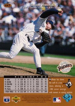 1996 Upper Deck #447 Trevor Hoffman Back