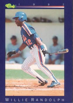 1992 Classic #169 Willie Randolph Front