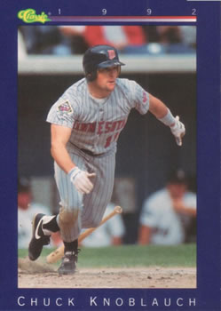 1992 Classic #181 Chuck Knoblauch Front