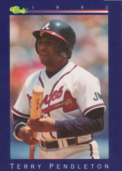 1992 Classic #182 Terry Pendleton Front