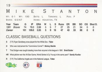 1992 Classic #19 Mike Stanton Back