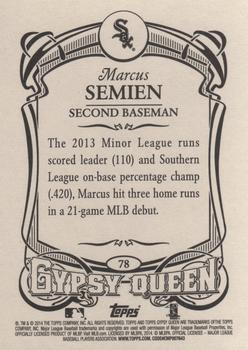 2014 Topps Gypsy Queen #78 Marcus Semien Back