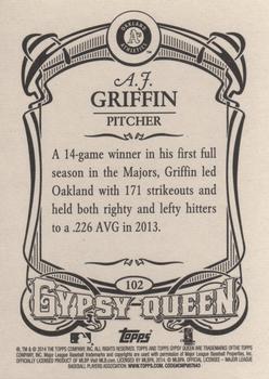 2014 Topps Gypsy Queen #102 A.J. Griffin Back