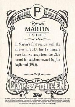 2014 Topps Gypsy Queen #149 Russell Martin Back