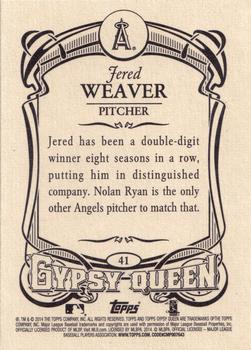 2014 Topps Gypsy Queen #41 Jered Weaver Back