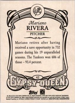 2014 Topps Gypsy Queen #42 Mariano Rivera Back