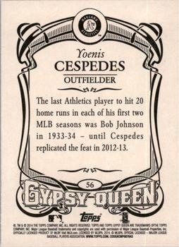 2014 Topps Gypsy Queen #56 Yoenis Cespedes Back