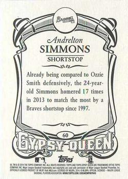 2014 Topps Gypsy Queen #60 Andrelton Simmons Back