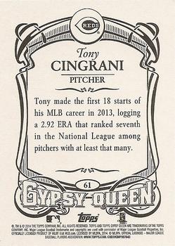 2014 Topps Gypsy Queen #61 Tony Cingrani Back
