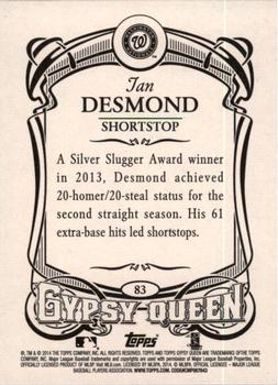 2014 Topps Gypsy Queen #83 Ian Desmond Back