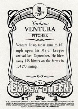 2014 Topps Gypsy Queen #93 Yordano Ventura Back
