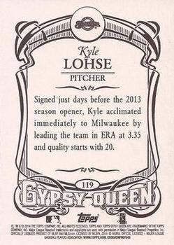 2014 Topps Gypsy Queen #119 Kyle Lohse Back