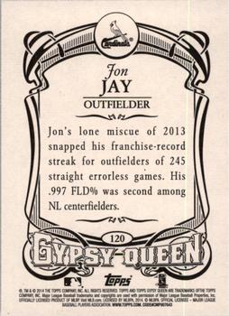 2014 Topps Gypsy Queen #120 Jon Jay Back