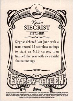2014 Topps Gypsy Queen #121 Kevin Siegrist Back