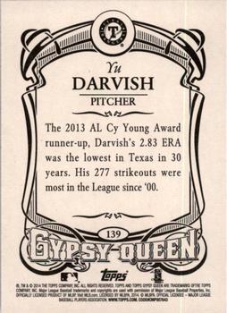 2014 Topps Gypsy Queen #139 Yu Darvish Back
