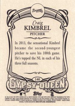 2014 Topps Gypsy Queen #140 Craig Kimbrel Back