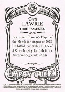 2014 Topps Gypsy Queen #176 Brett Lawrie Back