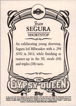 2014 Topps Gypsy Queen #190 Jean Segura Back