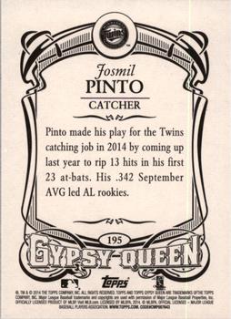 2014 Topps Gypsy Queen #195 Josmil Pinto Back