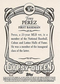 2014 Topps Gypsy Queen #215 Tony Perez Back