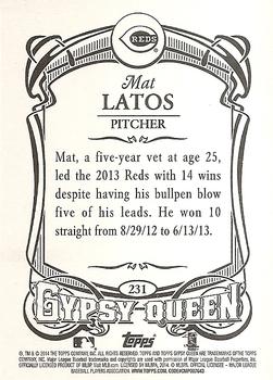 2014 Topps Gypsy Queen #231 Mat Latos Back