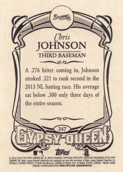 2014 Topps Gypsy Queen #247 Chris Johnson Back