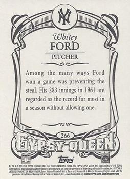 2014 Topps Gypsy Queen #266 Whitey Ford Back