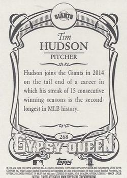 2014 Topps Gypsy Queen #268 Tim Hudson Back