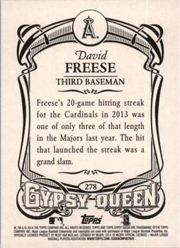2014 Topps Gypsy Queen #278 David Freese Back