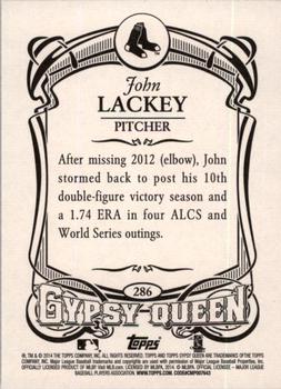 2014 Topps Gypsy Queen #286 John Lackey Back