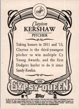 2014 Topps Gypsy Queen #300 Clayton Kershaw Back