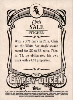 2014 Topps Gypsy Queen #305 Chris Sale Back
