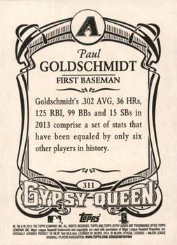 2014 Topps Gypsy Queen #311 Paul Goldschmidt Back